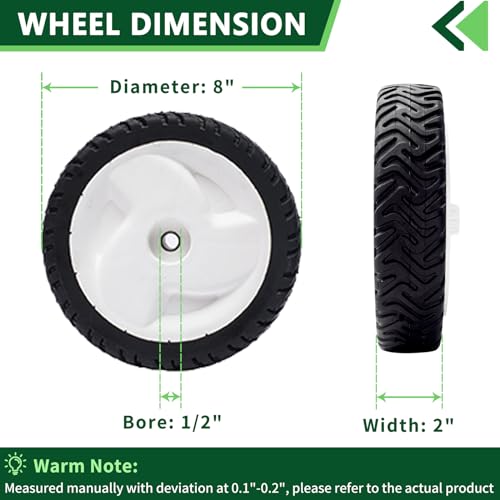 2 Pack 8"X2" Wheel Gear Assembly for Rear Wheel Drive Recycler Mower - Fits Models 105-3036, High Durability & Performa
