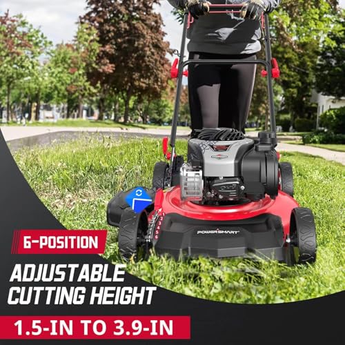 PowerSmart 21-Inch 140cc B&S Engine Self-Propelled Lawn Mower - Easy Start, 3-in-1 Mulching, Side Discharge and Rear Bag