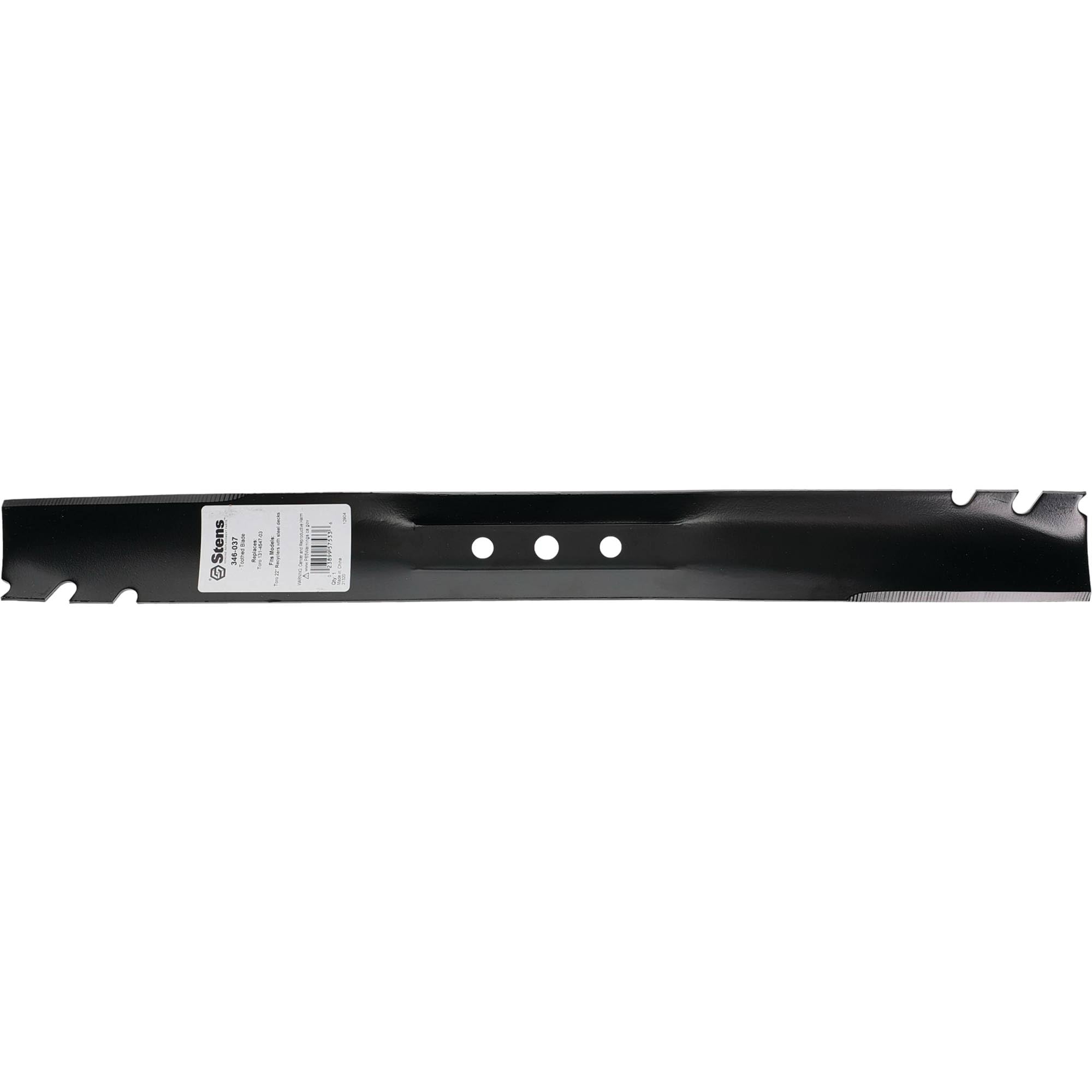 Stens Toothed Blade for Toro Mowers, Compatible with 22" Decks, 104-8697-03, 108-9764-02P, 108-9764-03, 131-4547-03 Blac