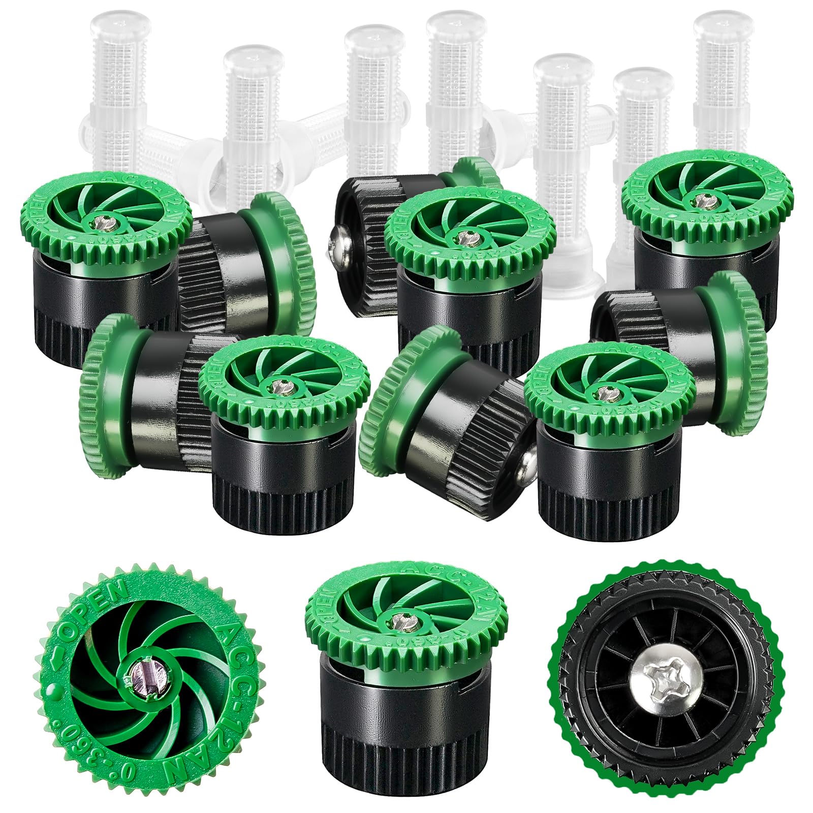 10 Pieces Variable Arc Nozzle Replacement for 360 Degree Pop-Up Sprinklers - Garden Lawn Irrigation
| 12AN Pop-Up Sprin